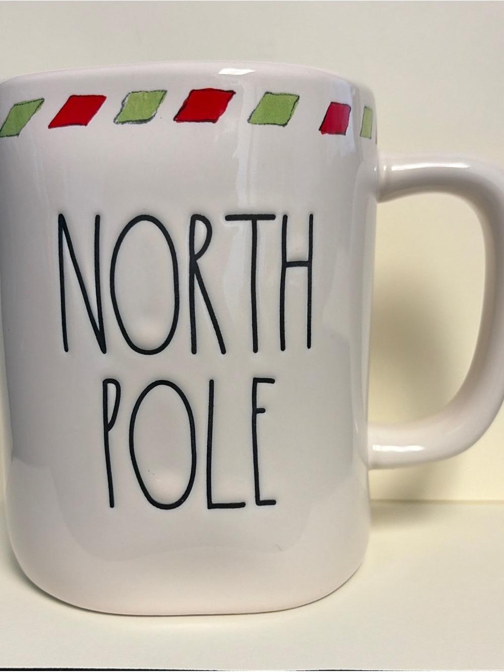 Rae Dunn North Pole Christmas Mug Green Interior Holiday